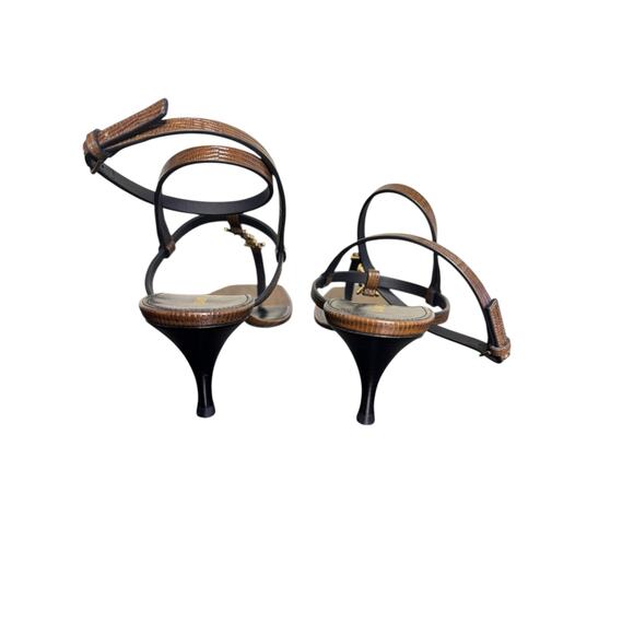 Saint Laurent NIB Cassandra 60mm Leather Sandals in Macadamia Brown Size 39.5 - Picture 6 of 11